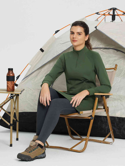 Abito Invernale Donna Maglia Collo Alto Zip Tasche Laterali Spacco Orlo