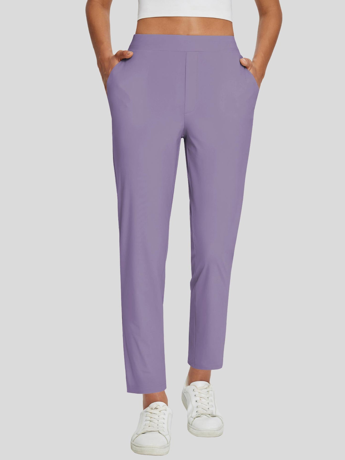 Damebukser med høj talje UPF 50+ med benlomme og flere lommer