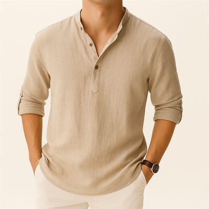 Camicia Uomo con Bottoni Leggera e Traspirante per Climi Caldi