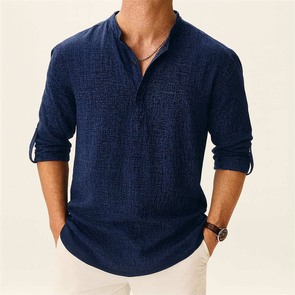 Camicia Uomo con Bottoni Leggera e Traspirante per Climi Caldi