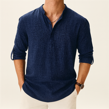 Camicia Uomo con Bottoni Leggera e Traspirante per Climi Caldi