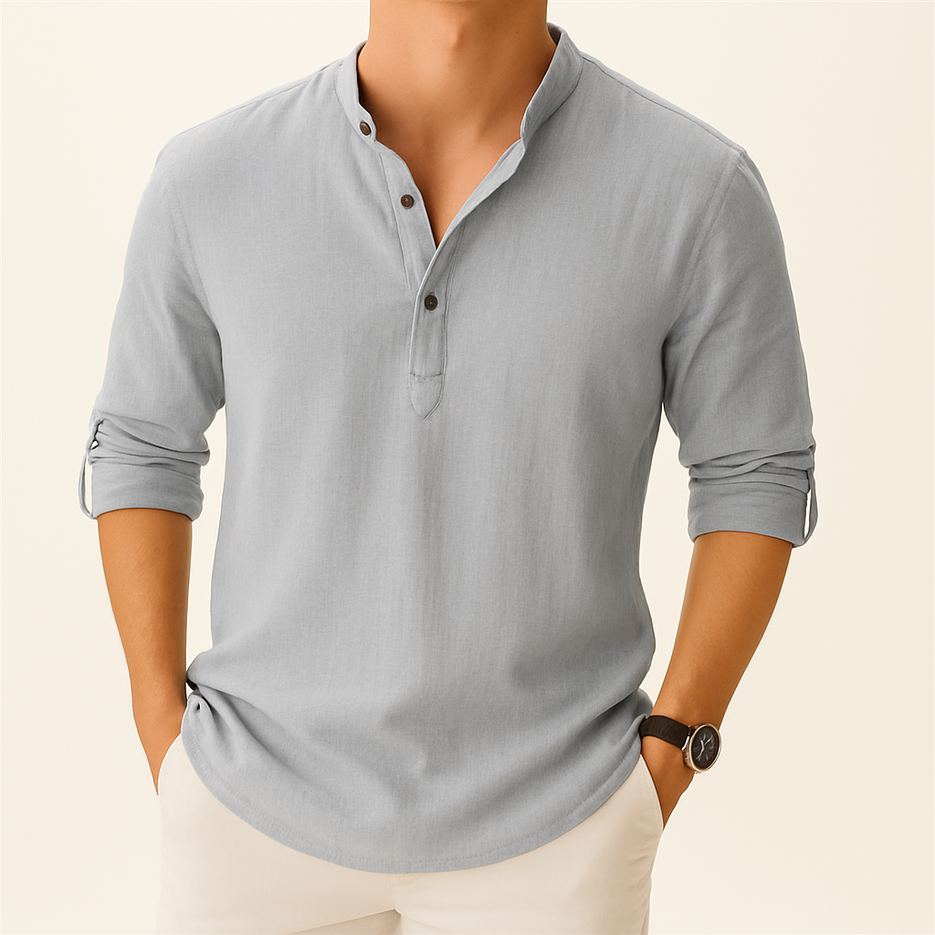 Camicia Uomo con Bottoni Leggera e Traspirante per Climi Caldi