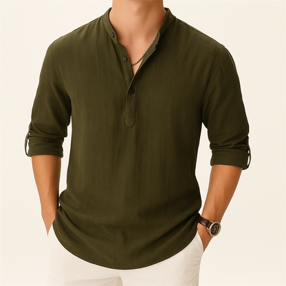 Camicia Uomo con Bottoni Leggera e Traspirante per Climi Caldi