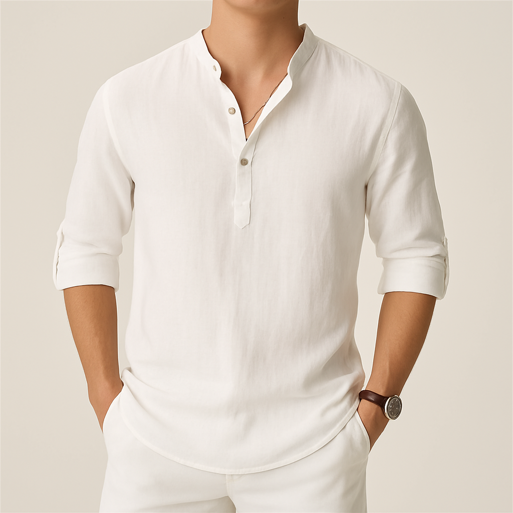 Camicia Uomo con Bottoni Leggera e Traspirante per Climi Caldi