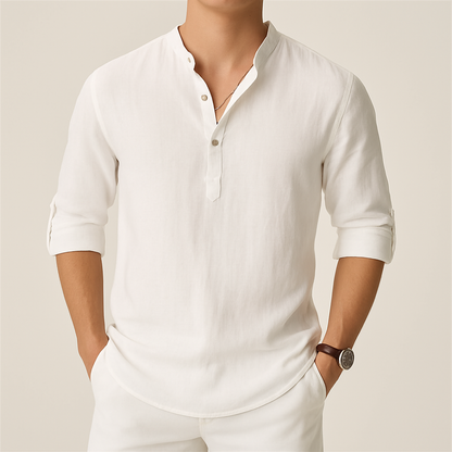 Camicia Uomo con Bottoni Leggera e Traspirante per Climi Caldi