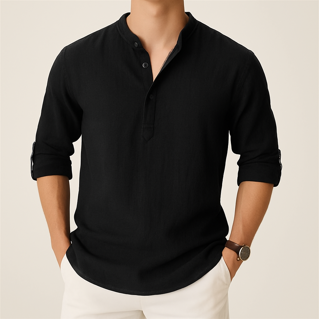 Camicia Uomo con Bottoni Leggera e Traspirante per Climi Caldi