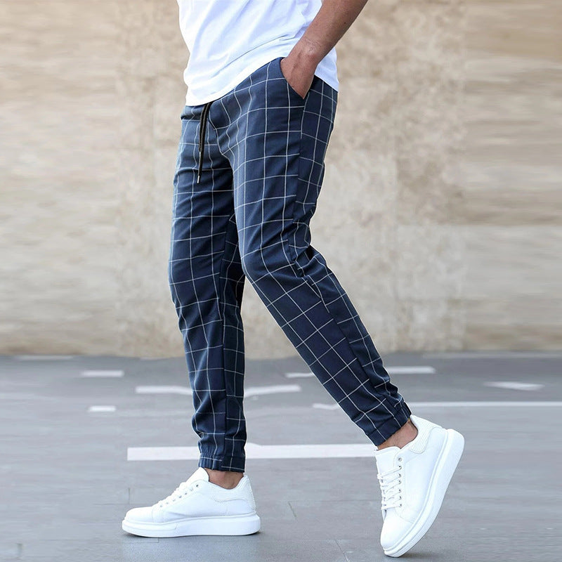 Pantaloni Uomo Primavera Gamba Dritta Vita Media Coulisse – Stile Casual