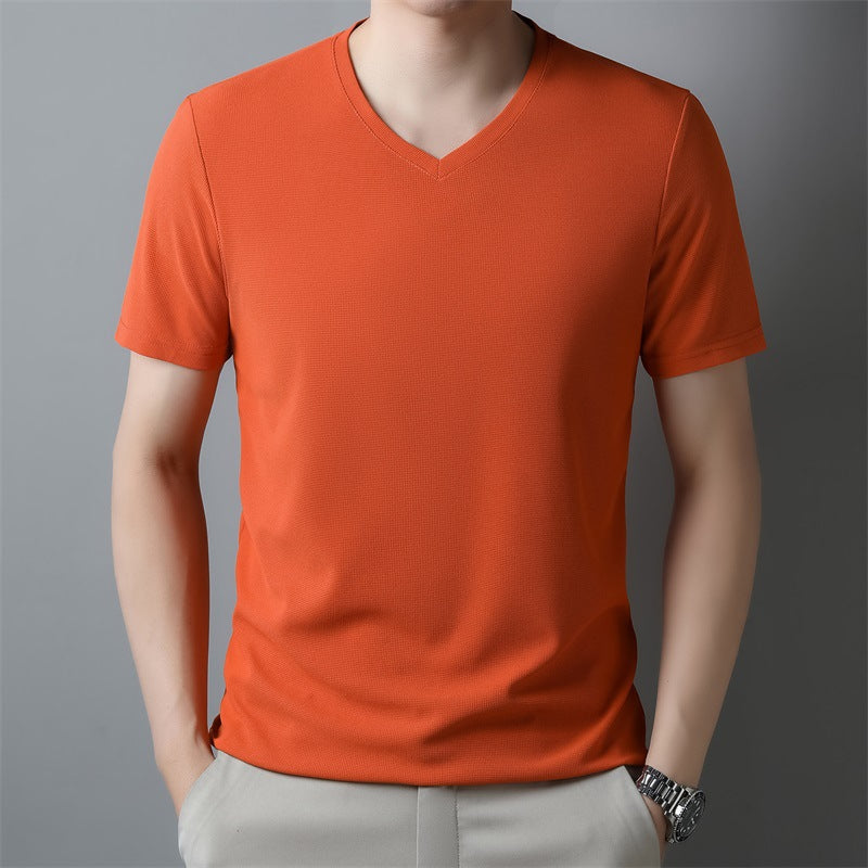 Men's T-shirt with V-neck and Short Sleeves – Regular Fit
