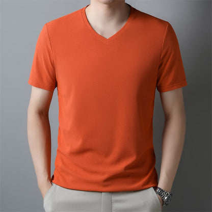 Men's T-shirt with V-neck and Short Sleeves – Regular Fit