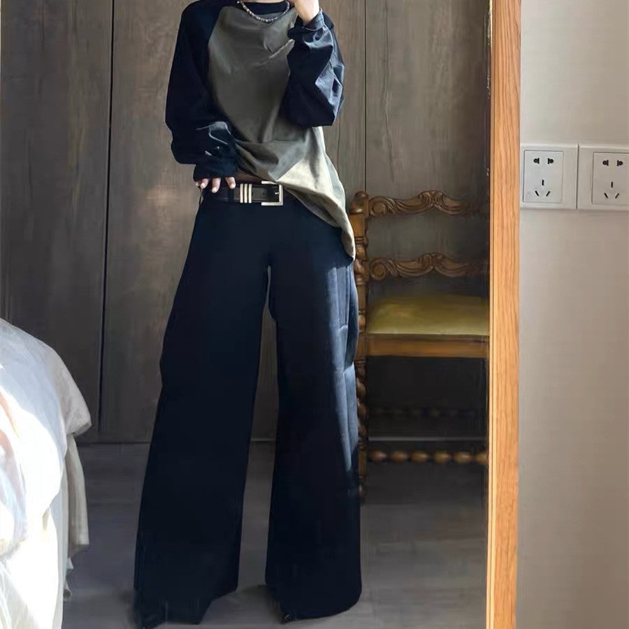 Pantaloni Donna a Vita Bassa Gamba Ampia Taglio Allungato – Look Elegante