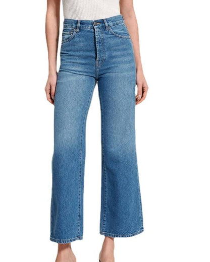 Women's Spring High-Waisted Jeans with Straight Cropped Leg in Retro Style