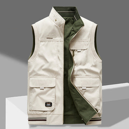 Men's Reversible Vest with Multiple Pockets