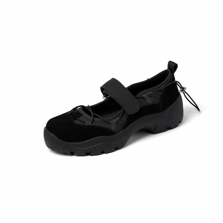 Scarpe Mary Jane Donna con Chiusura a Strappo, Suola Spessa e Punta Tonda – Scarpe Casual