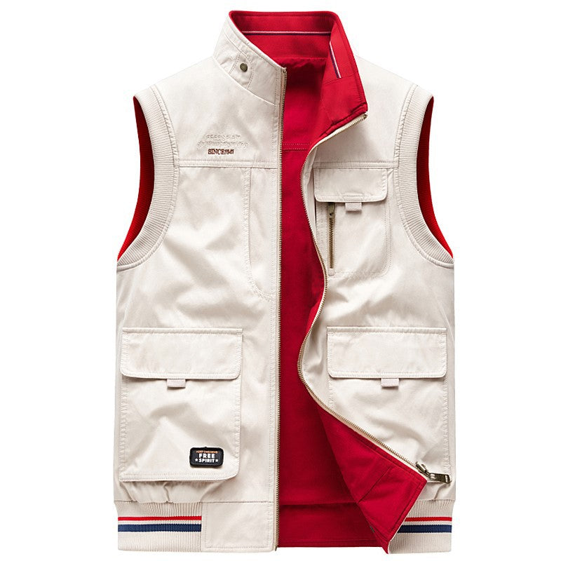 Men's Reversible Vest with Multiple Pockets