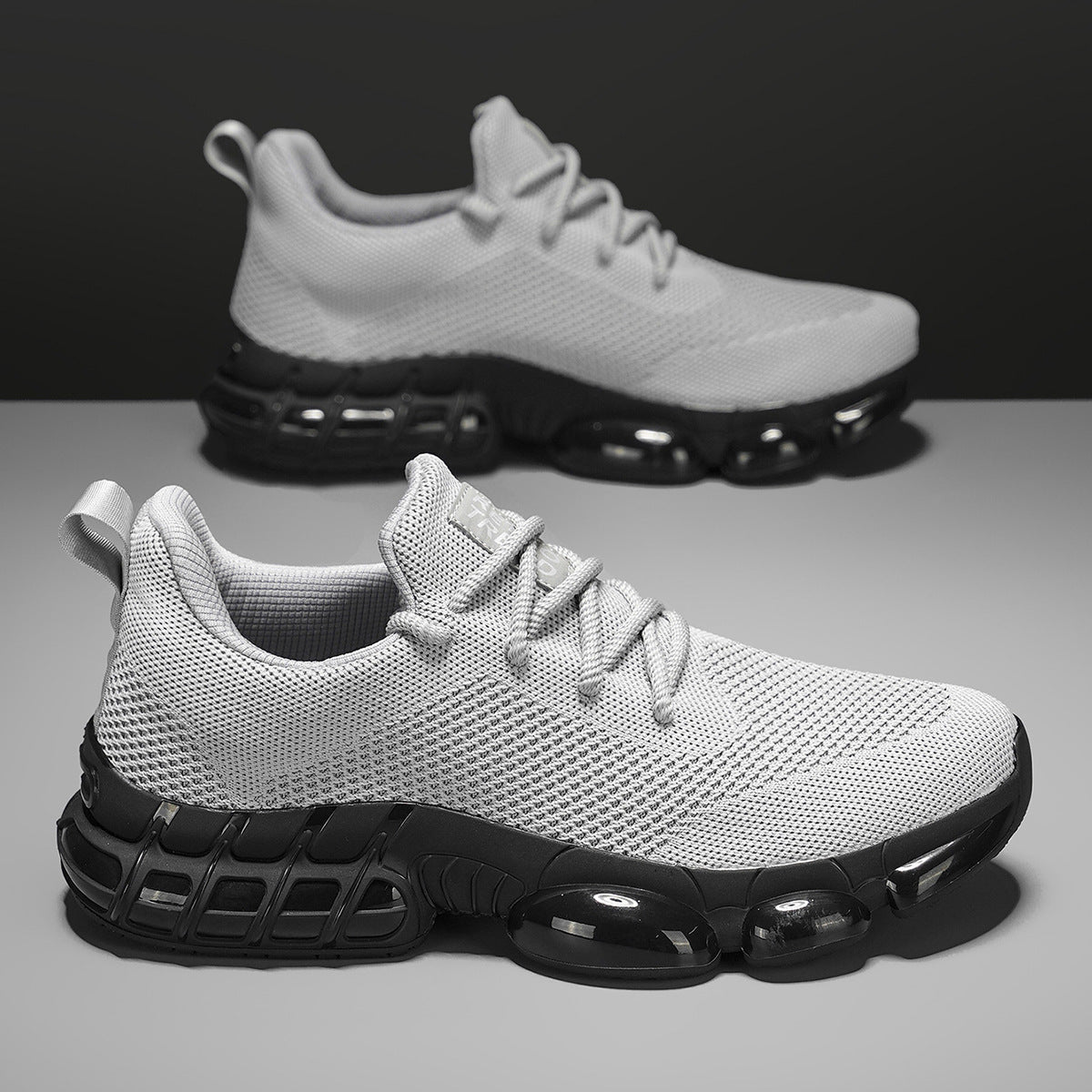 Zapatillas de baloncesto para hombre de tejido de malla transpirable, con cordones y diseño a contraste