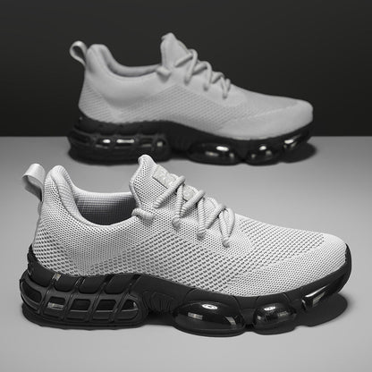 Zapatillas de baloncesto para hombre de tejido de malla transpirable, con cordones y diseño a contraste