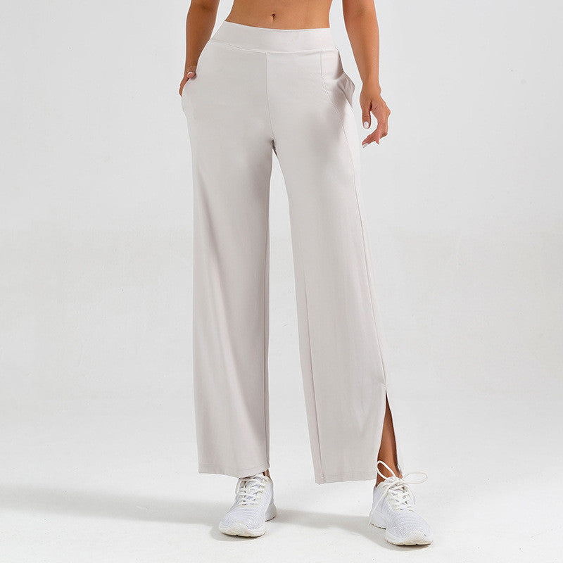 Women's Elephant Leg Yoga Pants with Side Slit – Wide Leg