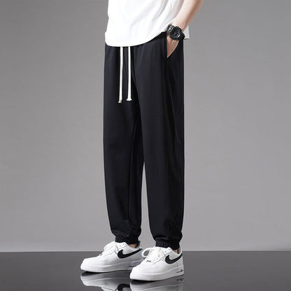 Men's Summer Ankle-Length Pants with Drawstring – Loose Fit