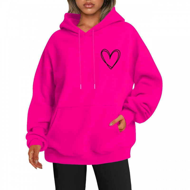 Women's brushed-fabric hoodie with a hooded neckline
