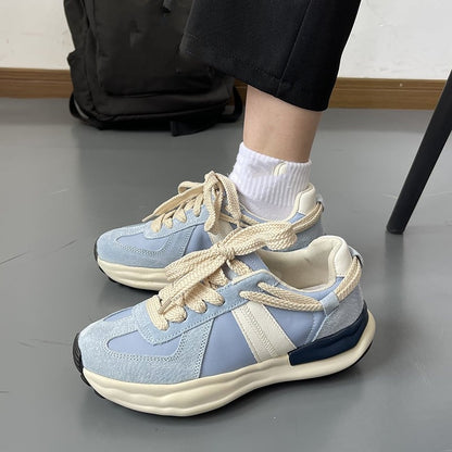Men's Sports Shoes with Laces, Round Toe, and Low Heel