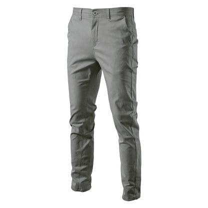 Pantaloni Uomo Rinforzati a Gamba Dritta con Vita Media e Chiusura a Zip – Design Essenziale