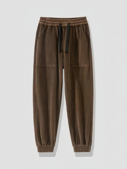 Pantaloni Uomo in Velluto a Coste Slim Fit – Gamba Dritta e Finitura Antipiega