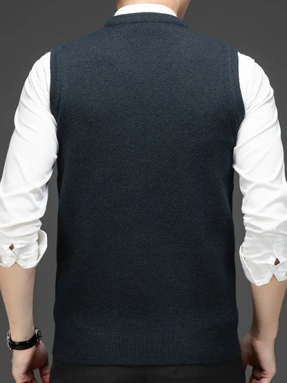 Chaleco para Hombre de Punto con Cuello en V Slim Fit