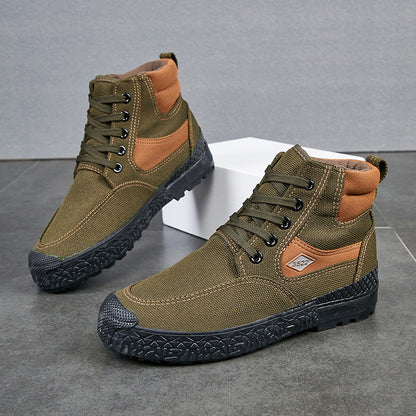 Botas de invierno altas para hombre con aislamiento grueso y suela antideslizante