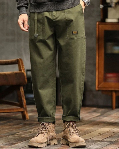 Pantalones cargo de vestir para hombre, de pierna recta