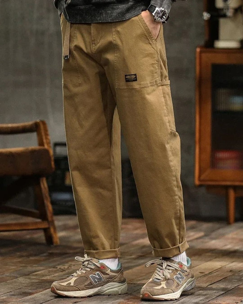 Pantalones cargo de vestir para hombre, de pierna recta