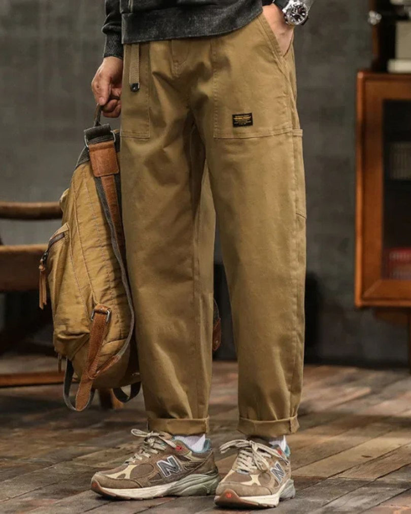 Pantalones cargo de vestir para hombre, de pierna recta