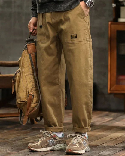 Pantalones cargo de vestir para hombre, de pierna recta