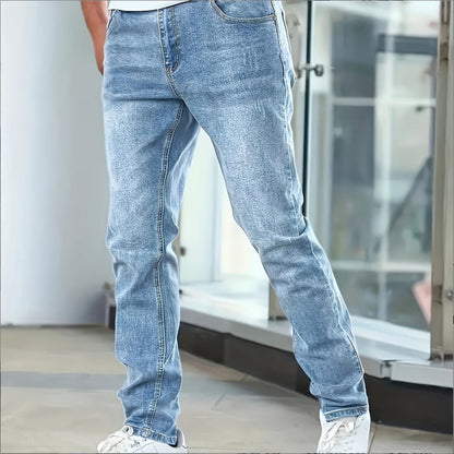Skinny-jeans til mænd med stræk og lynlåslukning