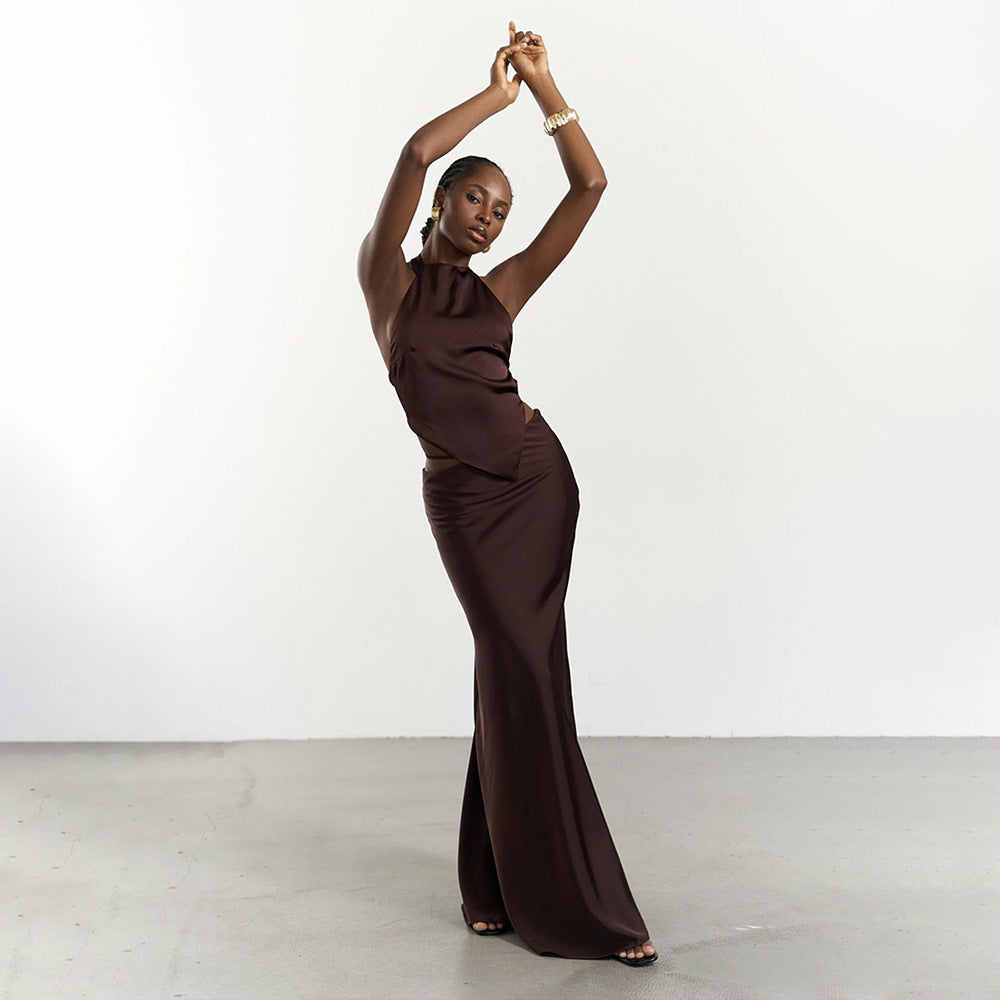 Gonna Lunga Aderente da Donna con Dettaglio Hollow-out