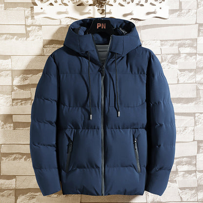Men's Padded Winter Jacket with Hood and Down Filling