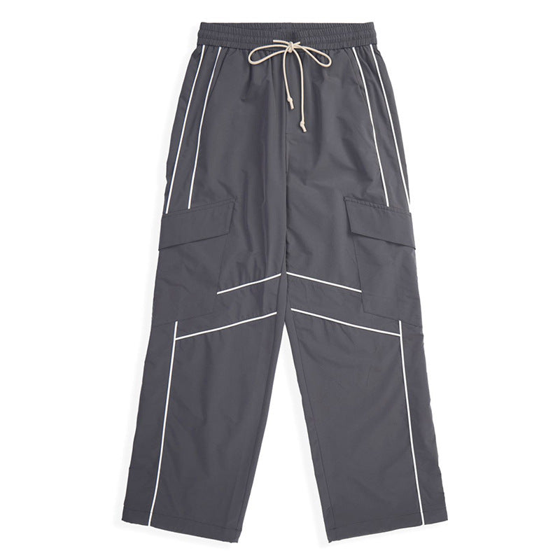 Men's Straight and Wide Cargo Pants with Multiple Pockets – Utility Style