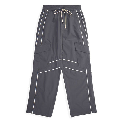 Men's Straight and Wide Cargo Pants with Multiple Pockets – Utility Style