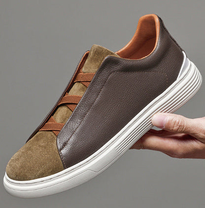 Scarpe Uomo con Lacci, Punta Arrotondata e Tomaia in Stile Pelle – Scarpe Casual