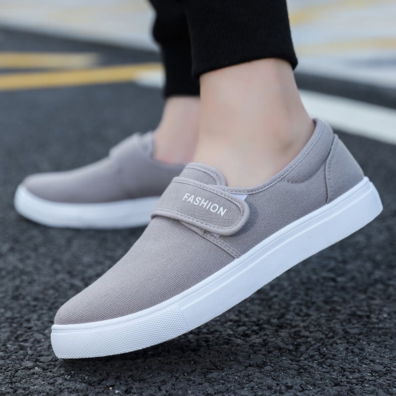 Men's Sneakers with Velcro Closure, Flat Sole, and Low-Top Design