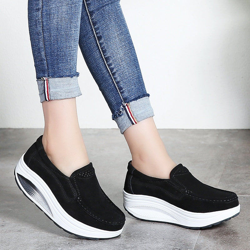 Women's Wedge Platform Shoes with Slip-On Design – Casual Shoes
