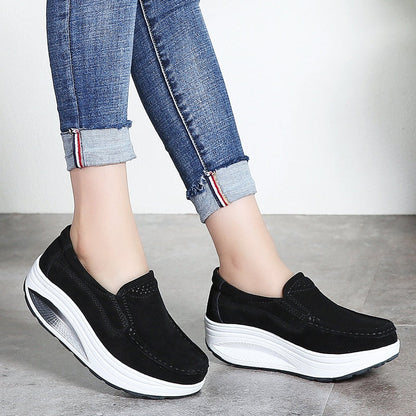 Women's Wedge Platform Shoes with Slip-On Design – Casual Shoes