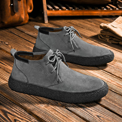 Scarpe Uomo a Metà Caviglia con Lacci e Punta Arrotondata – Stile Casual