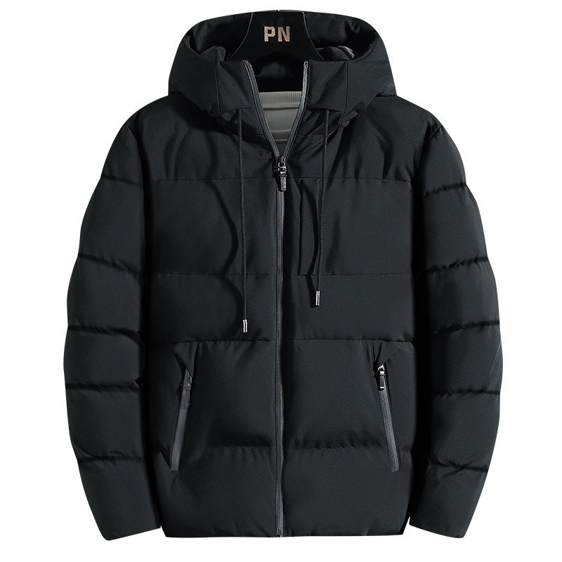 Men's Padded Winter Jacket with Hood and Down Filling