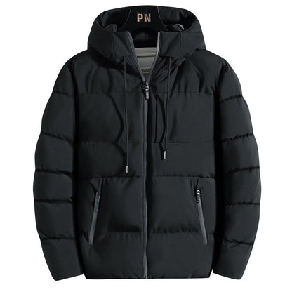 Men's Padded Winter Jacket with Hood and Down Filling