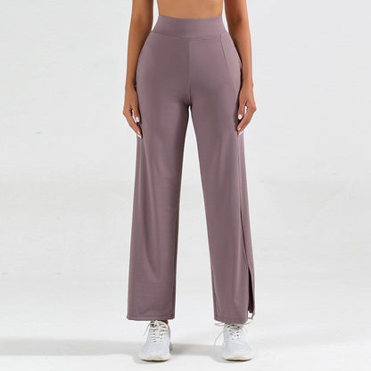 Women's Elephant Leg Yoga Pants with Side Slit – Wide Leg