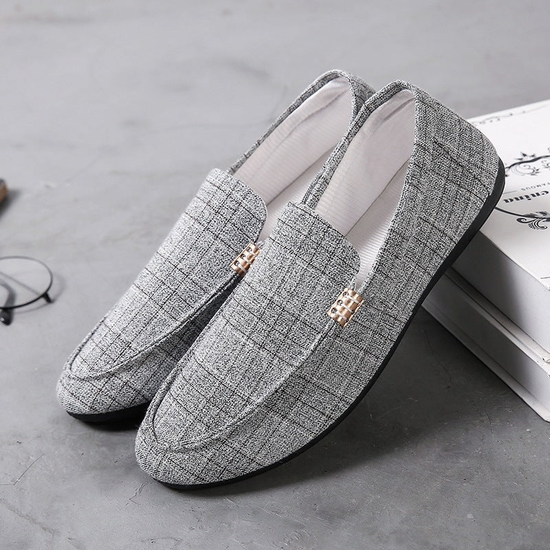 Scarpe Uomo in Tela con Punta Tonda e Suola Leggera