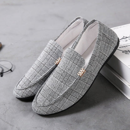 Scarpe Uomo in Tela con Punta Tonda e Suola Leggera