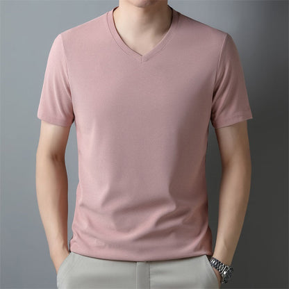 Men's T-shirt with V-neck and Short Sleeves – Regular Fit
