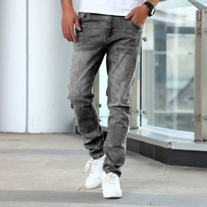 Skinny-jeans til mænd med stræk og lynlåslukning