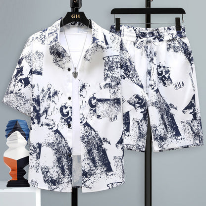 Men's Summer Two-Piece Set with Short-Sleeve T-Shirt and Shorts – Casual Sports Set